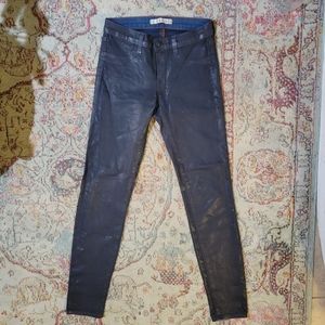 J Brand Size 27 Super Skinny Wax  Coated Jeans Stretch Denim